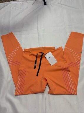 Nike Orange & Pink Patterned High-Waist Leggings